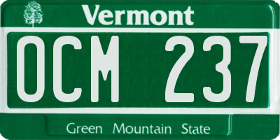 VT license plate OCM237