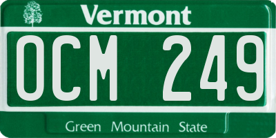 VT license plate OCM249