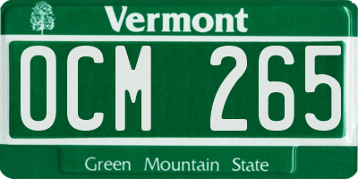 VT license plate OCM265