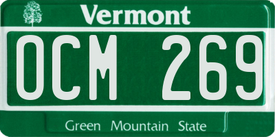 VT license plate OCM269