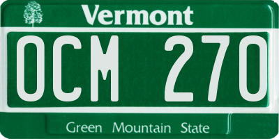 VT license plate OCM270