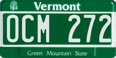 VT license plate OCM272