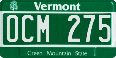 VT license plate OCM275