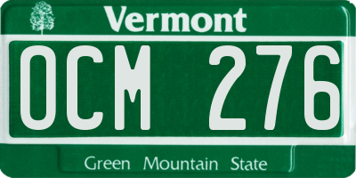 VT license plate OCM276