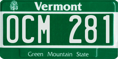 VT license plate OCM281