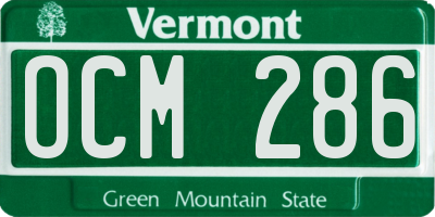 VT license plate OCM286