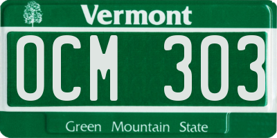 VT license plate OCM303