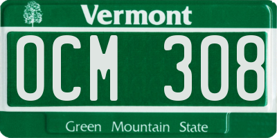 VT license plate OCM308
