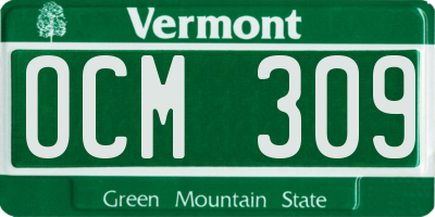 VT license plate OCM309
