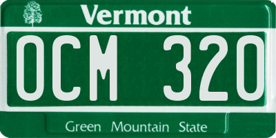 VT license plate OCM320