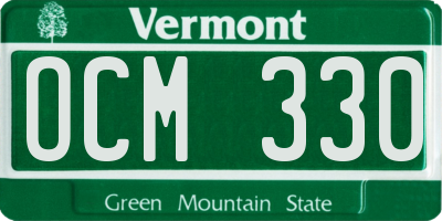 VT license plate OCM330