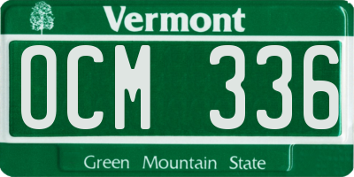 VT license plate OCM336