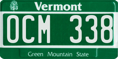 VT license plate OCM338