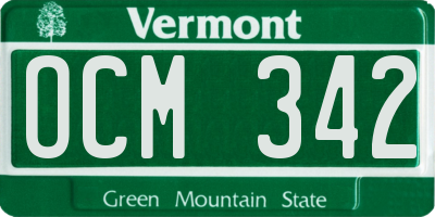 VT license plate OCM342