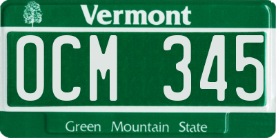 VT license plate OCM345