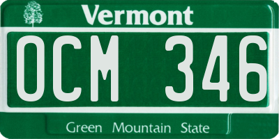 VT license plate OCM346