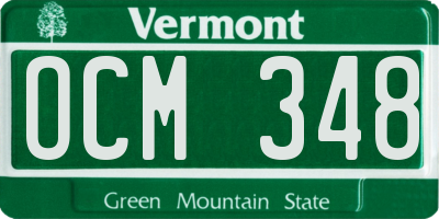 VT license plate OCM348