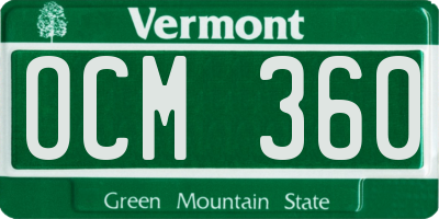 VT license plate OCM360