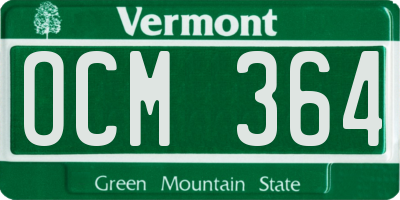 VT license plate OCM364