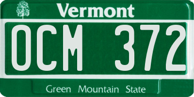 VT license plate OCM372