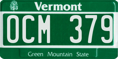 VT license plate OCM379