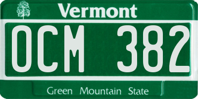 VT license plate OCM382