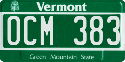 VT license plate OCM383