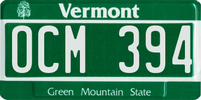 VT license plate OCM394