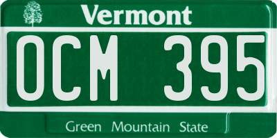 VT license plate OCM395