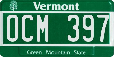 VT license plate OCM397