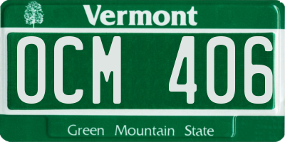 VT license plate OCM406