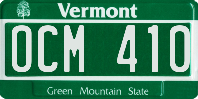 VT license plate OCM410