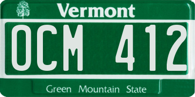 VT license plate OCM412