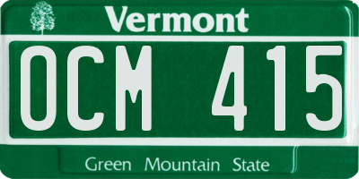 VT license plate OCM415