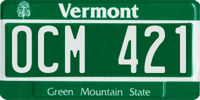VT license plate OCM421