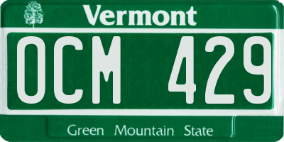 VT license plate OCM429