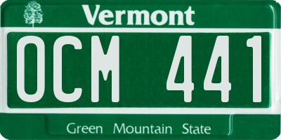 VT license plate OCM441