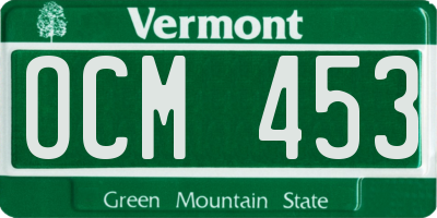 VT license plate OCM453