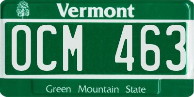 VT license plate OCM463