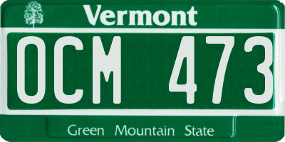 VT license plate OCM473