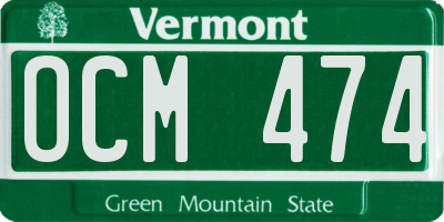 VT license plate OCM474