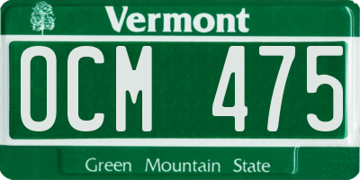 VT license plate OCM475