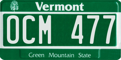 VT license plate OCM477