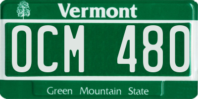 VT license plate OCM480
