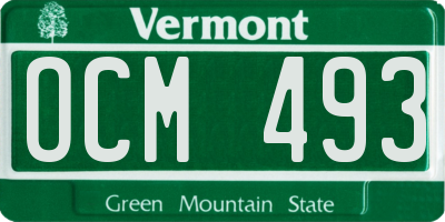 VT license plate OCM493