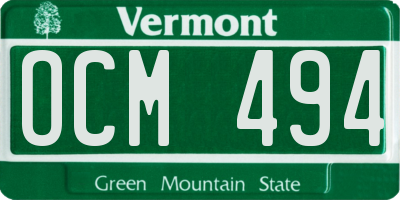 VT license plate OCM494
