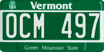 VT license plate OCM497