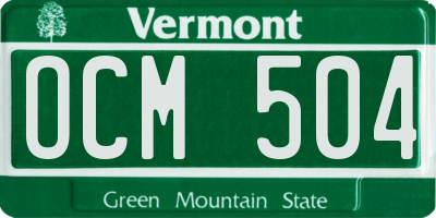 VT license plate OCM504