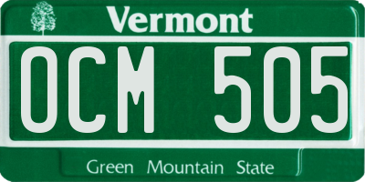 VT license plate OCM505