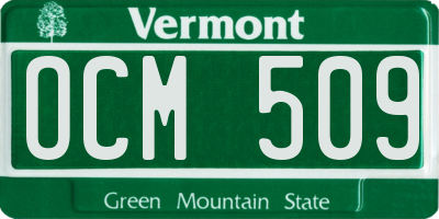 VT license plate OCM509